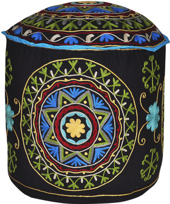 

Lal Haveli Fabric Pouf(Finish Color - Black)
