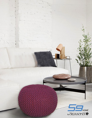 

S9 Home By Seasons Fabric Pouf(Finish Color - Purple)