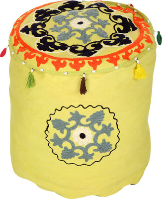 

Rajrang Fabric Pouf(Finish Color - Parrot Green)