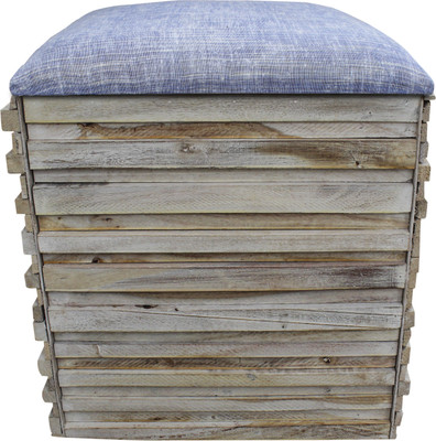 

InLiving Solid Wood Pouf(Finish Color - whitewash)