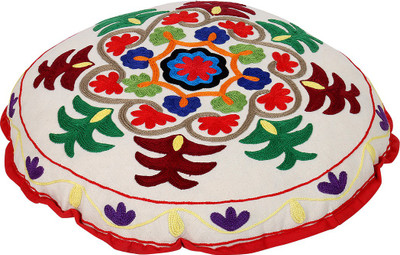 

Rajrang Fabric Pouf(Finish Color - White)