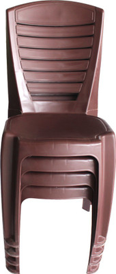 Mavi Plastic Outdoor Chair(Brown, Pre-assembled)