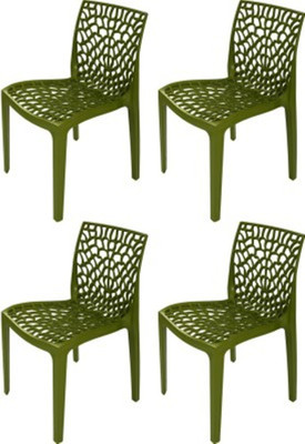 Mavi Plastic Outdoor Chair(Green, Pre-assembled)