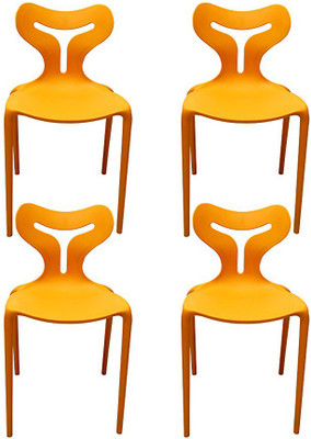 Mavi Plastic Outdoor Chair(Yellow, Pre-assembled)