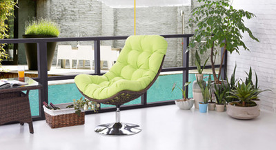 

Urban Ladder Calabah Swivel Synthetic Fiber Outdoor Chair(Finish Color - Brown)