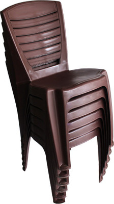 Mavi Plastic Outdoor Chair(Brown, Pre-assembled)