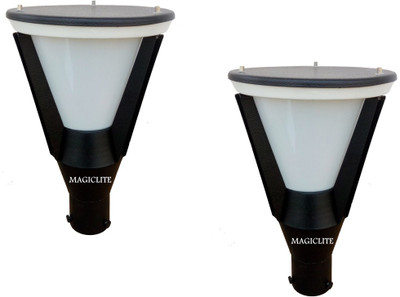 Magiclite Xolo Milky Pack of 2pc Gate Light Outdoor Lamp(Black)