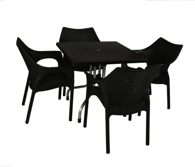 

Supreme Black Plastic Table & Chair Set(Finish Color - Black)