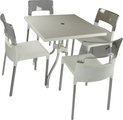 

Supreme White::Natural Plastic Table & Chair Set(Finish Color - White::Natural)