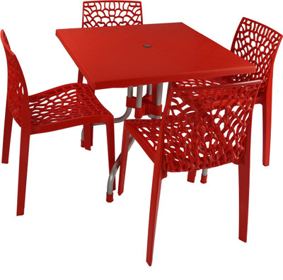 

Supreme Red Plastic Table & Chair Set(Finish Color - Red)