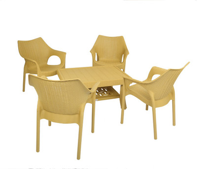 

Supreme Beige Plastic Table & Chair Set(Finish Color - Beige)