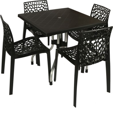 

Supreme Black Plastic Table & Chair Set(Finish Color - Black)