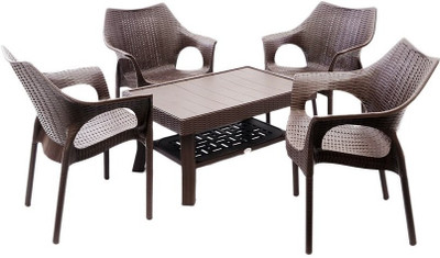 

Mavi Brown Plastic Table & Chair Set(Finish Color - Brown)