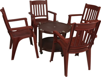 

Supreme Globus Brown Plastic Table & Chair Set(Finish Color - Globus Brown)