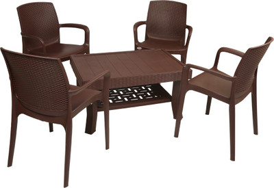 

Supreme Globus Brown Plastic Table & Chair Set(Finish Color - Globus Brown)