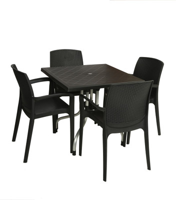 

Supreme Black Plastic Table & Chair Set(Finish Color - Black)