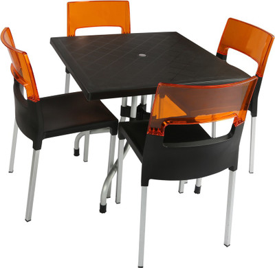 

Supreme Orange::Black Plastic Table & Chair Set(Finish Color - Orange::Black)