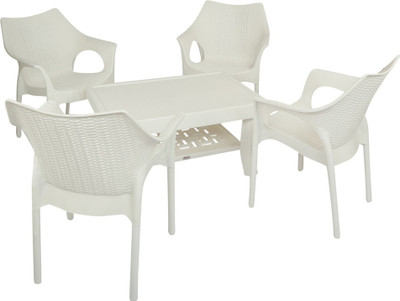 

Supreme Milky White Plastic Table & Chair Set(Finish Color - Milky White)