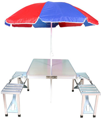 

Global e Partner Matt Silver Metal Table & Bench Set(Finish Color - Matt Silver)