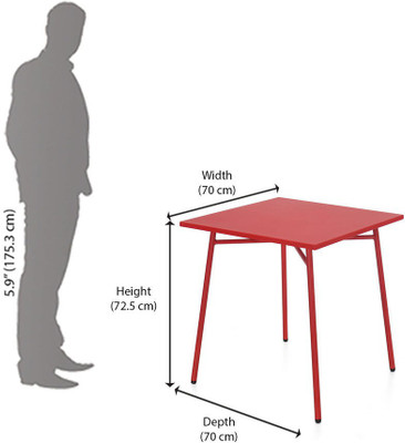

@home by Nilkamal Berry Metal Outdoor Table(Finish Color - Red)