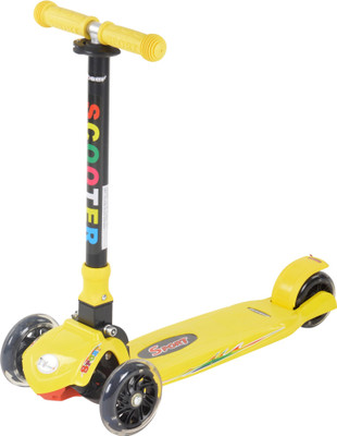 

Toyhouse Three Wheeled Height Adjustable Scooter with Anti-slip foot grip, Yellow(Yellow)