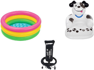 

Flying Toyszer Baby Pool, Dog Kiddie chair with Air Pump(Multicolor)
