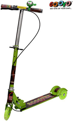 

GOOYO 3 WHEEL SCOOTER WITH LED LIGHTS, HAND BRAKE AND BELL(Green)