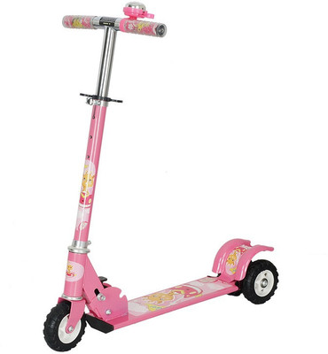 

Options Three Wheeled Height Adjustable Folding Scate Scooter with a Rear Fender Brake(Pink)