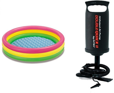 INTEX 5 Feet Swimming Pool With Hand Pump Inflatable Swimming Pool(Multicolor)