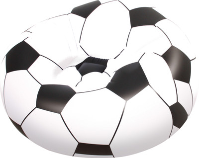 

Bestway Beanless Soccer Ball Chair(White, Black), Black;white