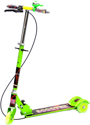 

Taaza Garam Taaza Garam 3 wheel Folding Scooter with Hand brake and Bell(Green)