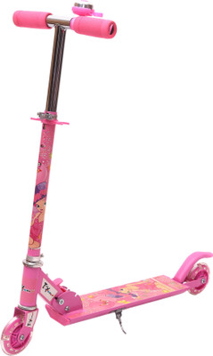 

Toyhouse Two Wheeled Height Adjustable Scooter with Disco Wheel and Anti Slip Foot Grip(Pink)