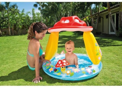 

KC Intex Mushroom Baby Pool - 57114NP (40In X 35In)(Multicolor)