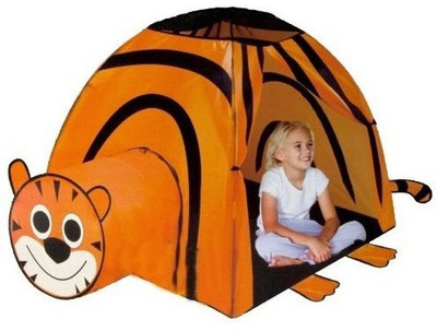 

Pigloo Tiger Pop-Up Tent House with Tunnel Playset for Kids Ages 3+ Years(Orange, Black), Black;orange