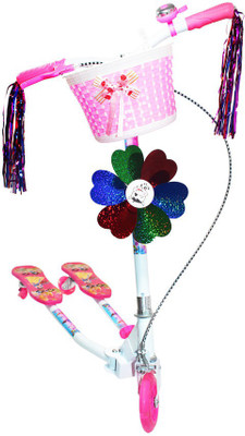 

Hoteon pink 3 wheel frog scooter with flowered basket,color ribon and wind wheel(Multicolor)