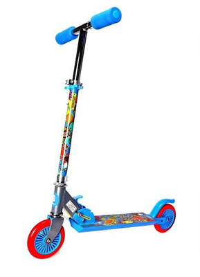 

Flying Toyszer Height Adjustable Manual Ride-On Two Wheel Scooty(Blue)