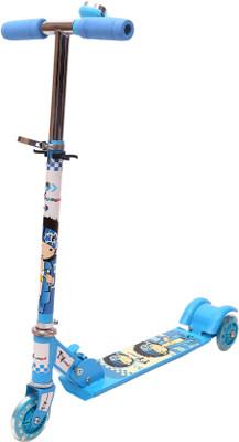 

Toyhouse Three Wheeled Height Adjustable Scooter with Disco Wheel and Anti Slip Foot Grip(Blue)