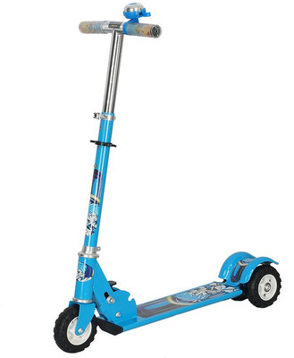 

Options Three Wheeled Height Adjustable Folding Scate Scooter with a Rear Fender Brake(Blue)