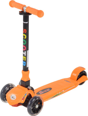 

Toyhouse Three Wheeled Height Adjustable Scooter with Anti-slip foot grip, Orange(Orange)