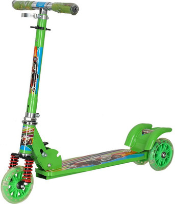 

Options Three Wheeled Height Adjustable Folding Scate Scooter with a Rear Fender Brake(Green)