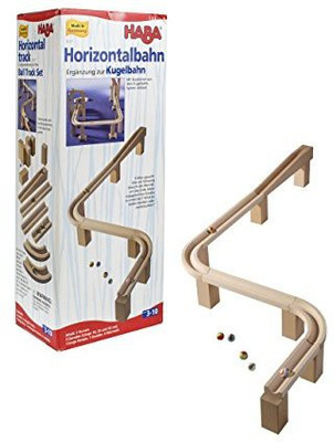 

HABA Horizontal Marble Track - S Bend or U Turn Wooden Marble Ball Track Set Accessory(Multicolor)
