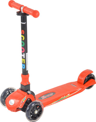 

Toyhouse Three Wheeled Height Adjustable Scooter with Anti-slip foot grip, Red(Red)