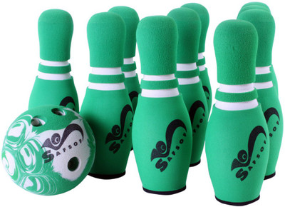 

Safsof Rubber Foam Mini Bowling Pin In Bag 10 Pins - Green(Green)