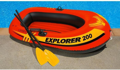 

KC Intex Explorer 200 Boat Set - 58331NP (73In X 37In X 16In)(Multicolor)