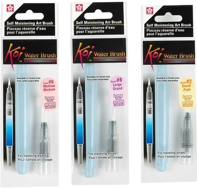 

Sakura Round Paint Brushes(Set of 3, Transparent White)