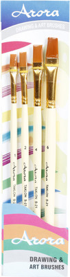 

Kabeer Art Series 21 Flat Paint Brushes(Set of 4, White)