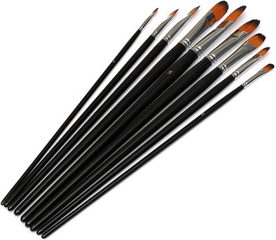 Futaba Flat Paint Brushes(Set of 9, Multi colour)
