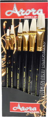 

Kabeer Art Series 35 Half Round Paint Brushes(Set of 6, Black)