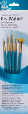 Princeton Real Value Round, Liner, Angle Shader Paint Brushes(Set of 5, Blue) Princeton Real Value Round, Liner, Angle Shader Paint Brushes(Set of 5, Blue)