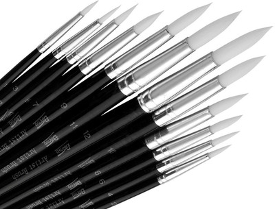 

Bianyo Round Paint Brushes(Set of 12, Black)